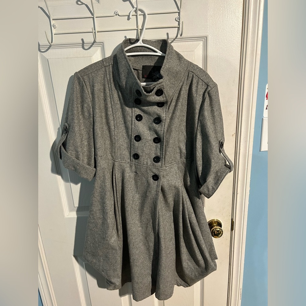Grey Coat Dress With Buttons Women’s XL